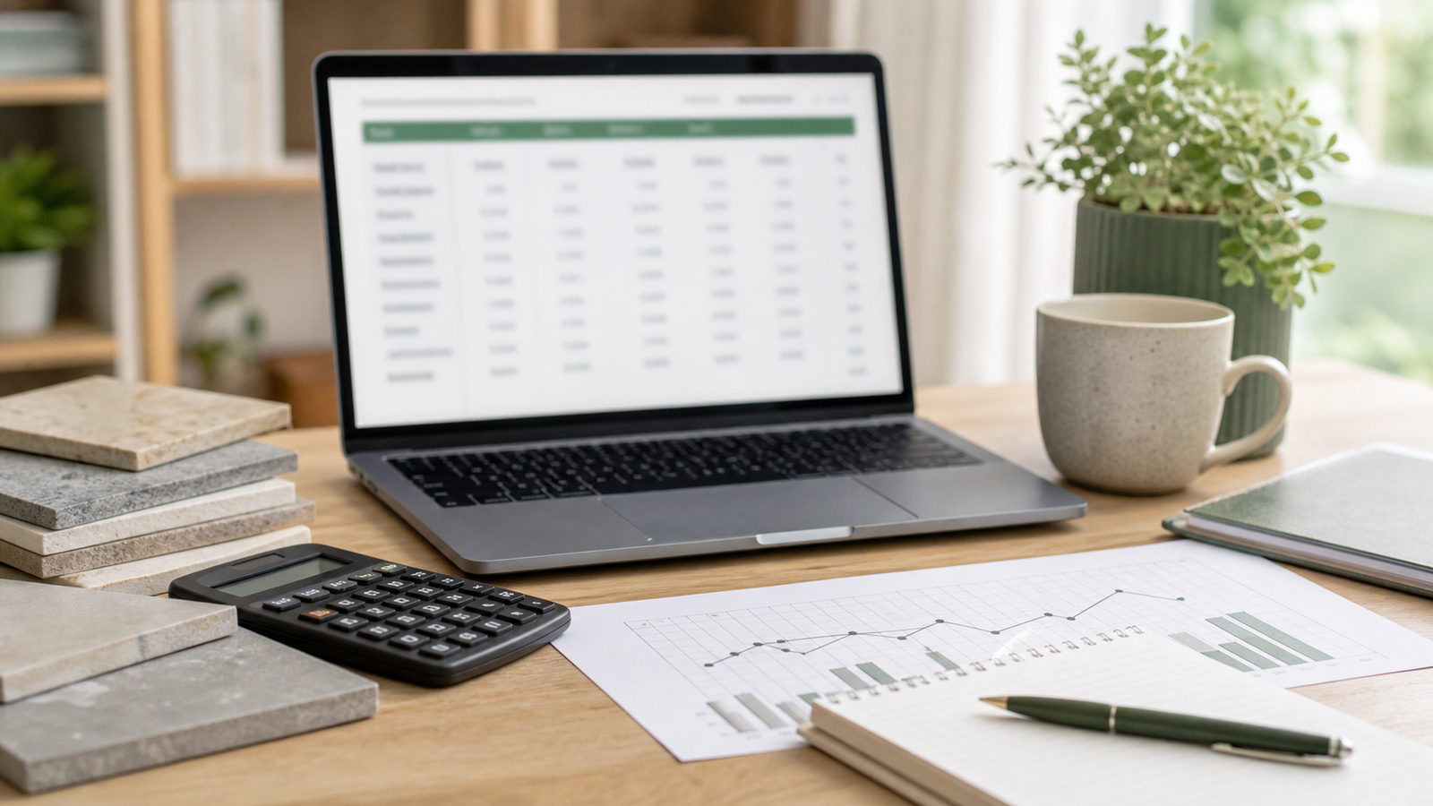 Planilha em notebook para comparar CET, taxas e custo total da reforma