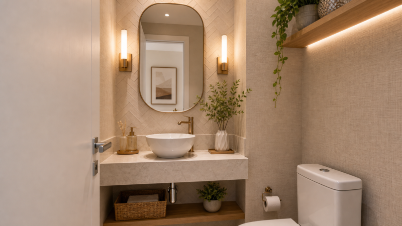 Lavabo Pequeno Decorado em 2026: ideias elegantes para pouco espaço